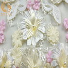 3D الزهور الزفاف أقمشة الدانتيل للذوبان 1 ياردة التطريز متعدد الألوان